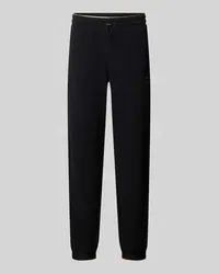 EA7 Straight Leg Sweatpants mit Label-Patch Modell 'GOLD LABEL Black