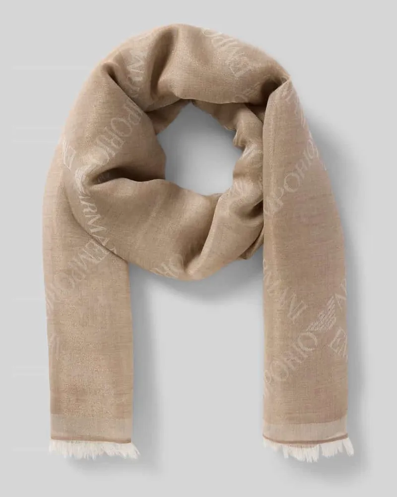 Emporio Armani Schal mit Fransen Taupe