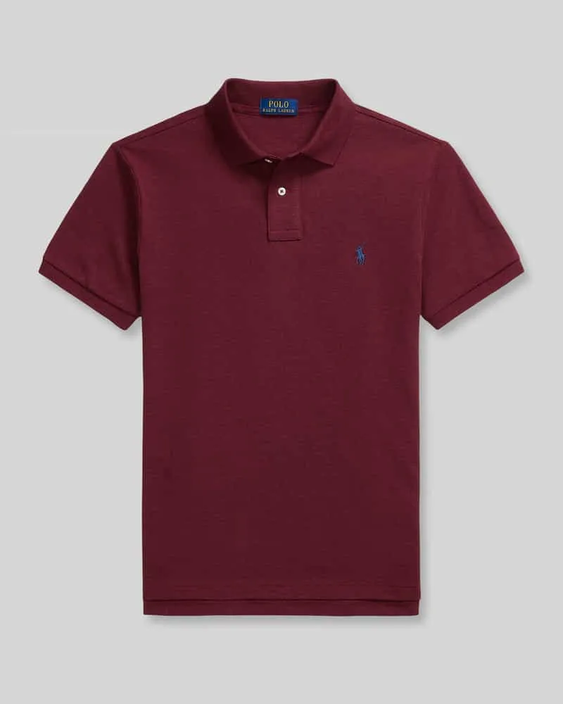 Ralph Lauren Slim Fit Poloshirt aus reiner Baumwolle Bordeaux