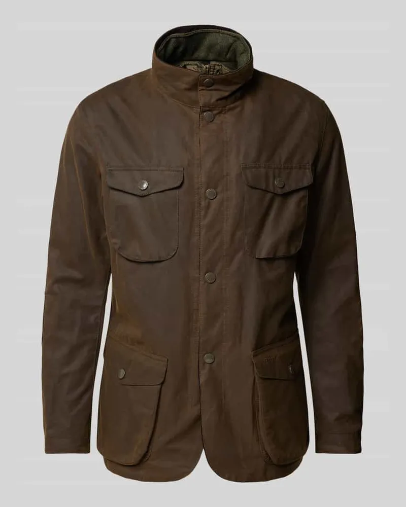 Barbour Jacke mit Pattentaschen Modell 'OGSTON Oliv