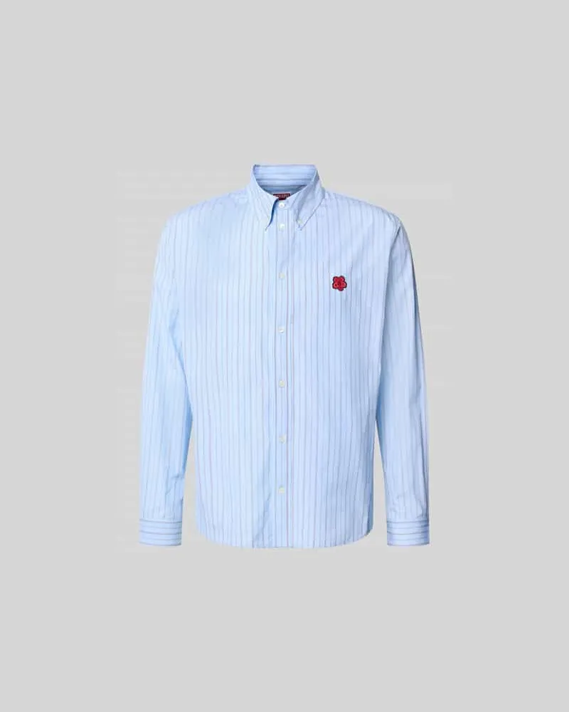 Kenzo Freizeithemd mit Logo-Stitching Hellblau
