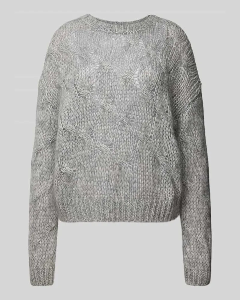Stefanel Strickpullover mit Rundhalsausschnitt Dunkelgrau