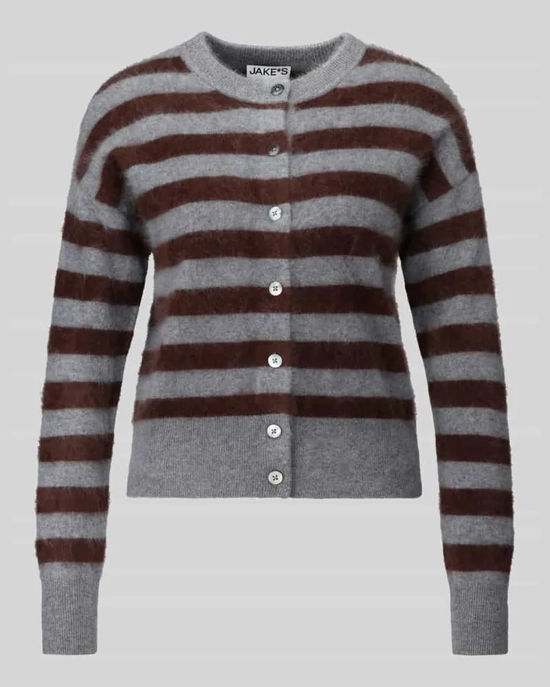JAKE*S Regular Fit Strickjacke aus reinem Kaschmir Silber