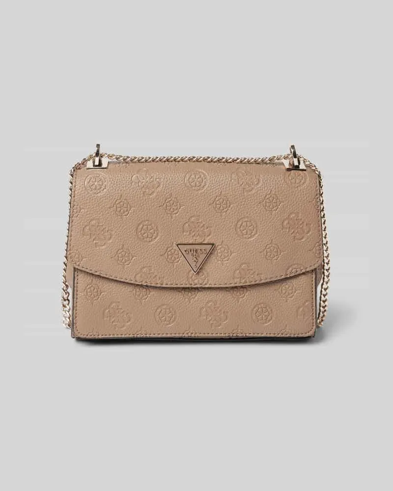 Guess Umhängetasche mit Label-Strukturmuster Modell 'CRESIDIA Taupe