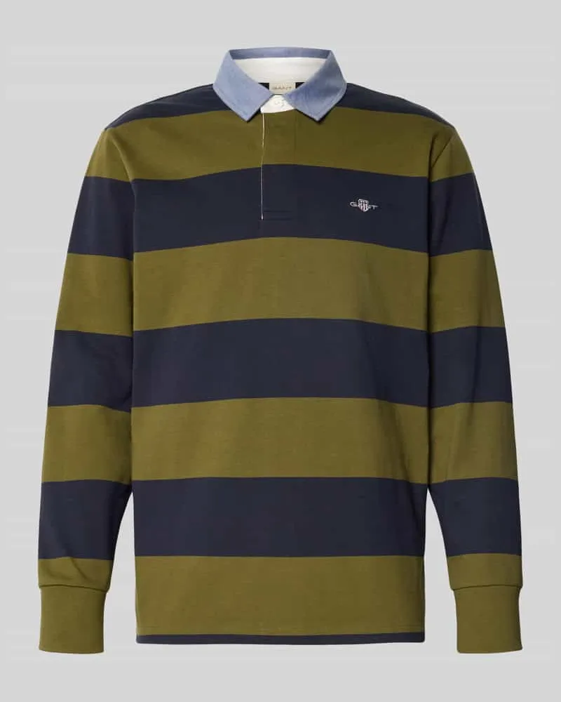 Gant Sweatshirt mit Polokragen Oliv