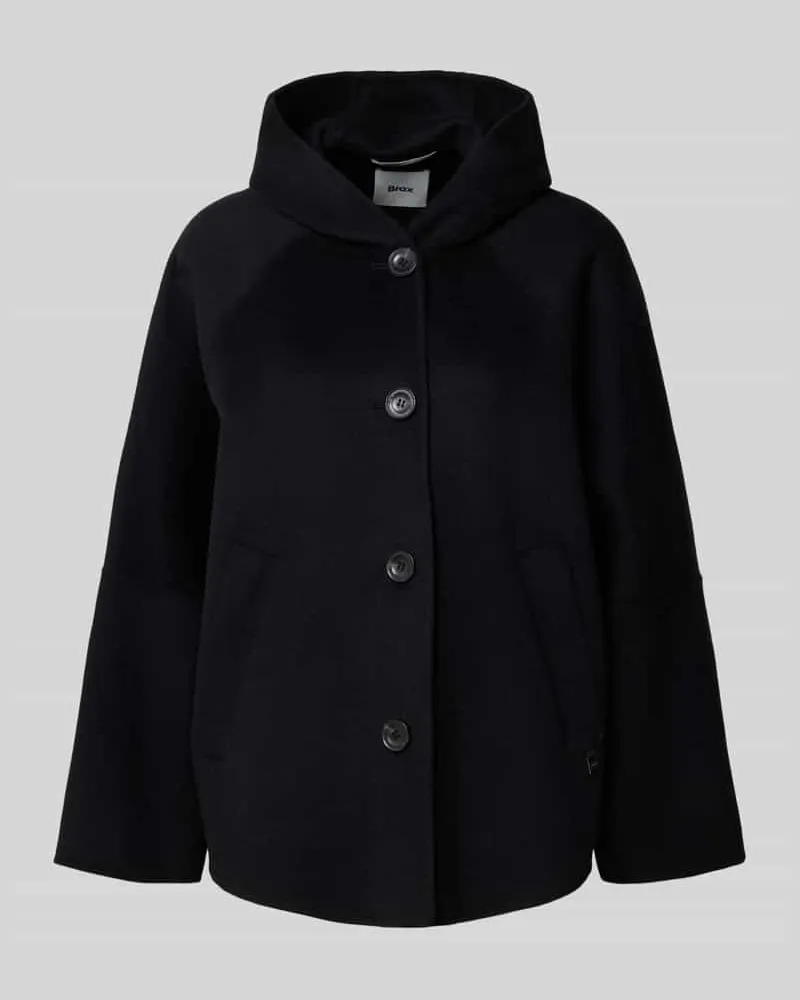 Brax Relaxed Fit Wolljacke mit weiten Ärmelabschlüssen Modell 'Dublin Black