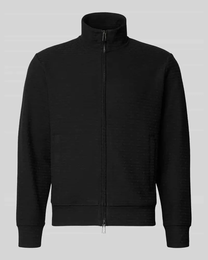 Emporio Armani Sweatjacke mit Stehkragen Black