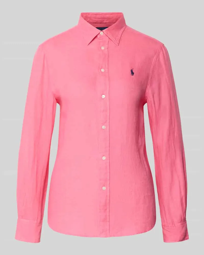 Ralph Lauren Hemdbluse aus reinem Leinen Pink