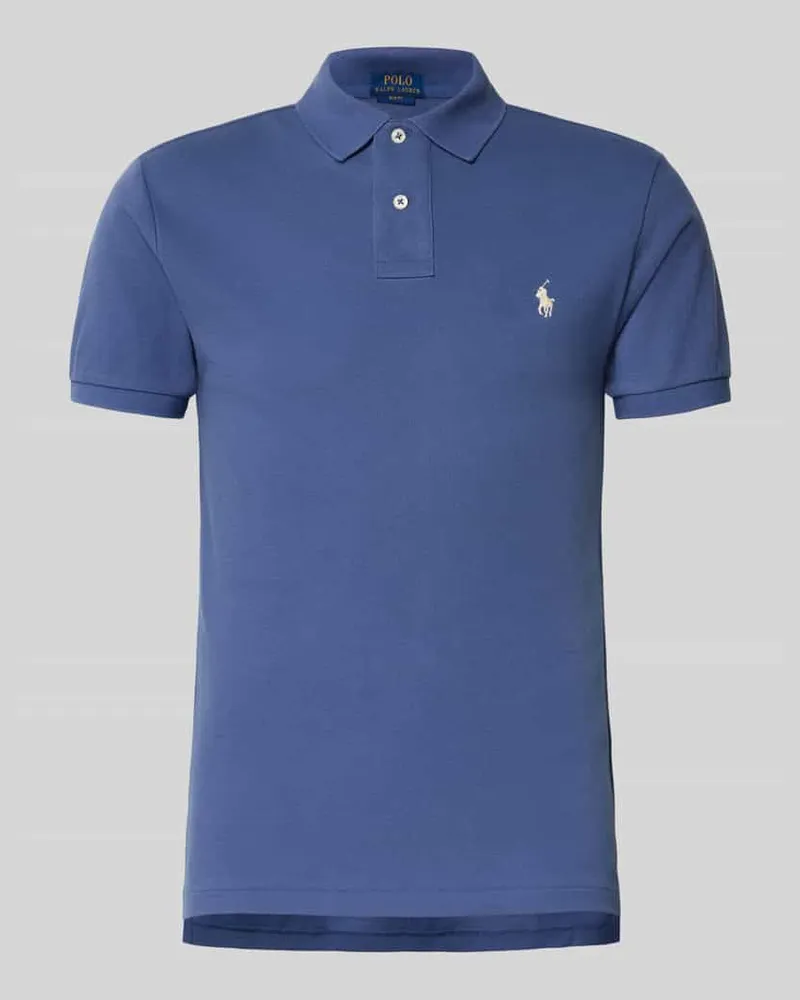 Ralph Lauren Poloshirt mit Label-Stitching Hellblau
