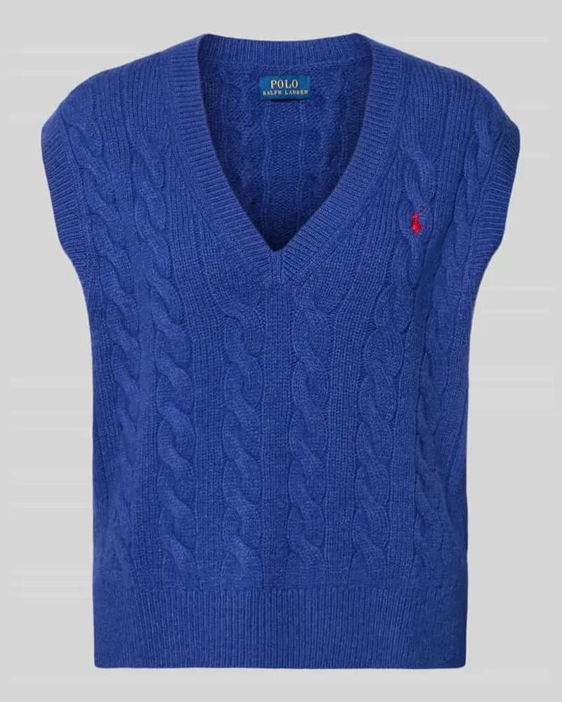 Ralph Lauren Strickpullunder mit Zopfmuster Blau