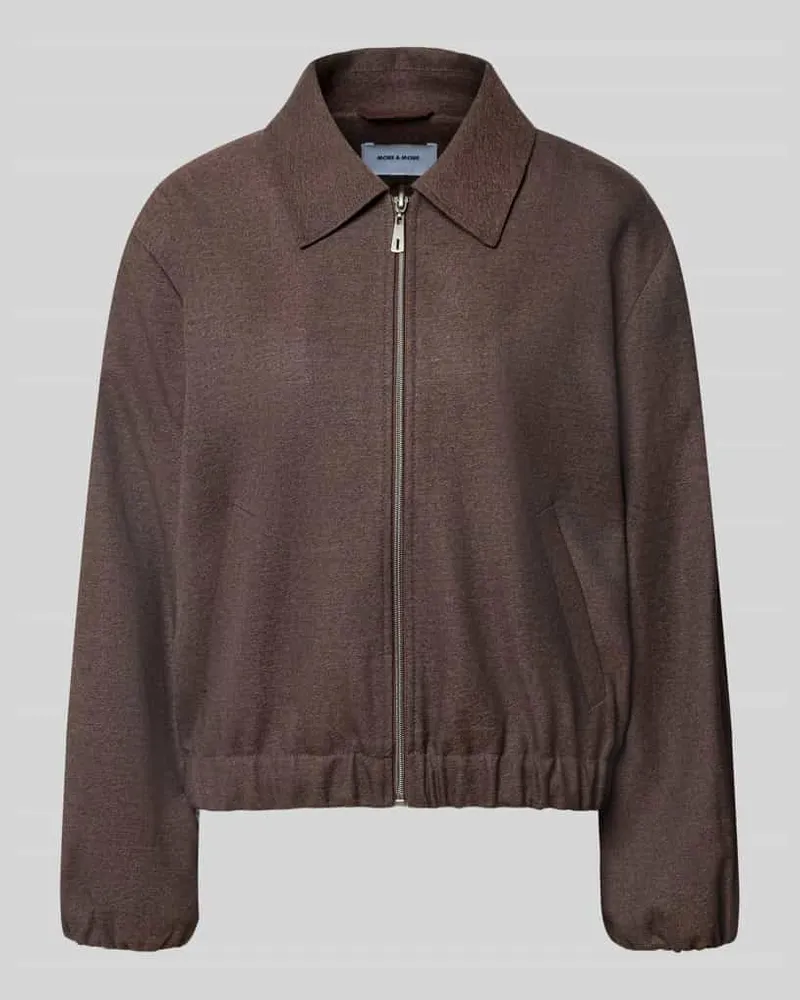 More & More Regular Fit Blouson mit Reißverschluss Dunkelbraun