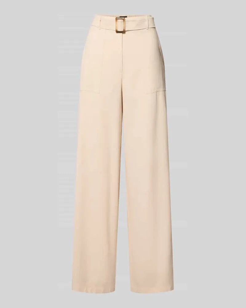 S.Oliver Loose Fit Weite Hose aus Viskose-Mix Beige