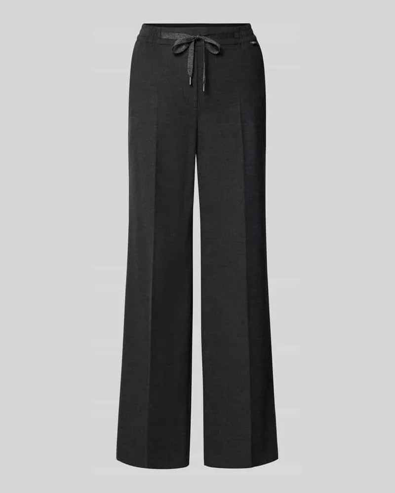 Marc Cain Straight Fit Stoffhose mit Viskose-Anteil und Bügelfalten Anthrazit