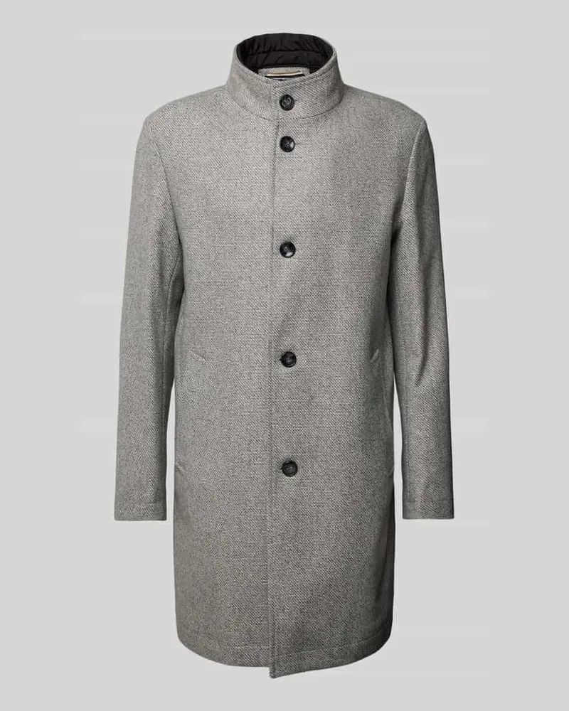 HUGO BOSS Wollmantel mit Stehkragen Modell 'Hyde Hellgrau