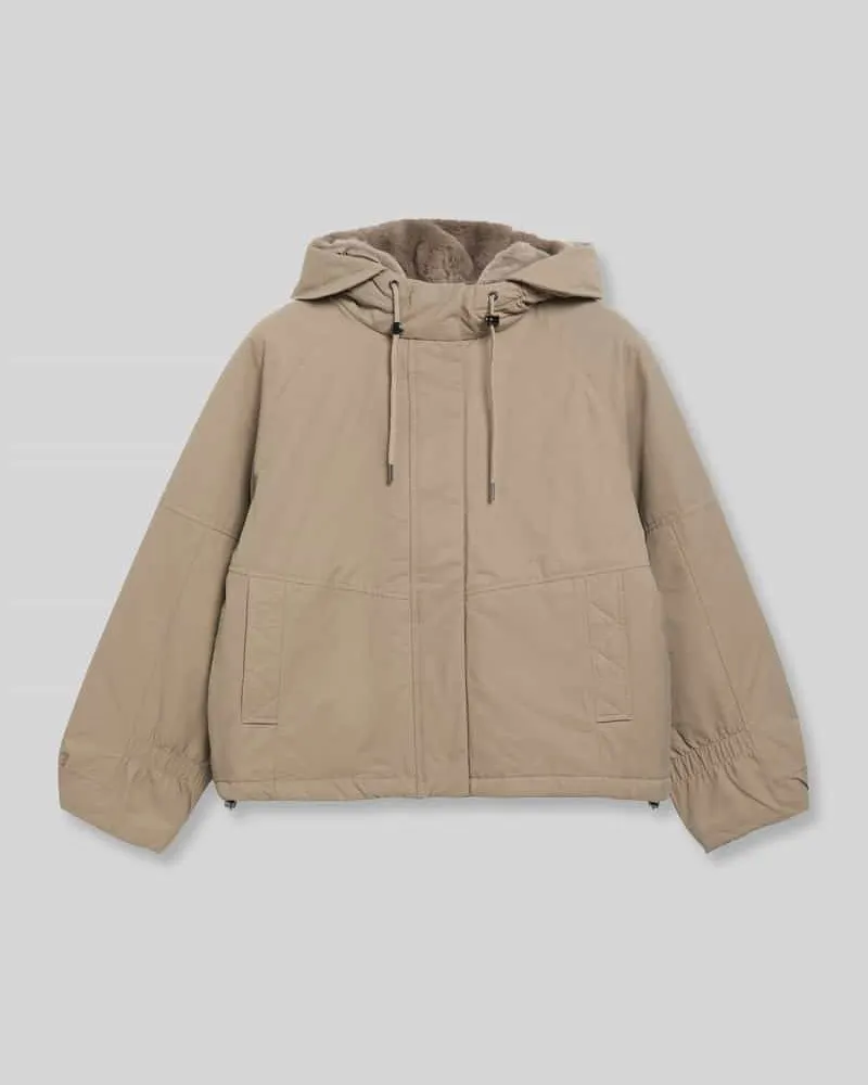 S.Oliver Teddyjacke mit Kapuze Taupe