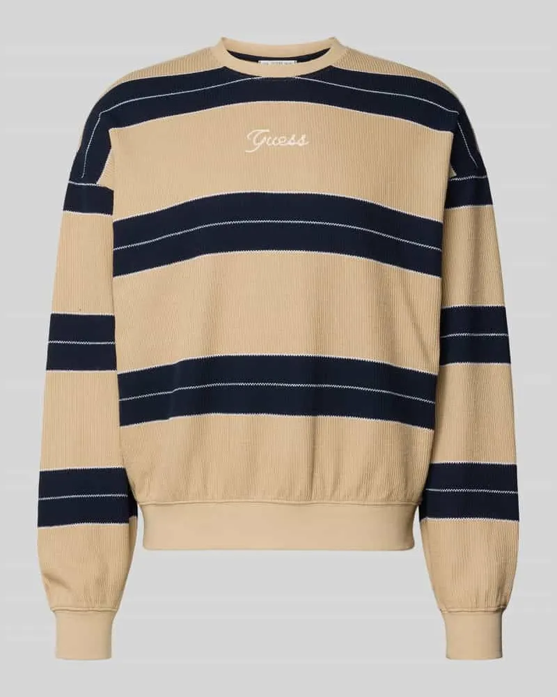 Guess Sweatshirt mit Label-Stitching Beige
