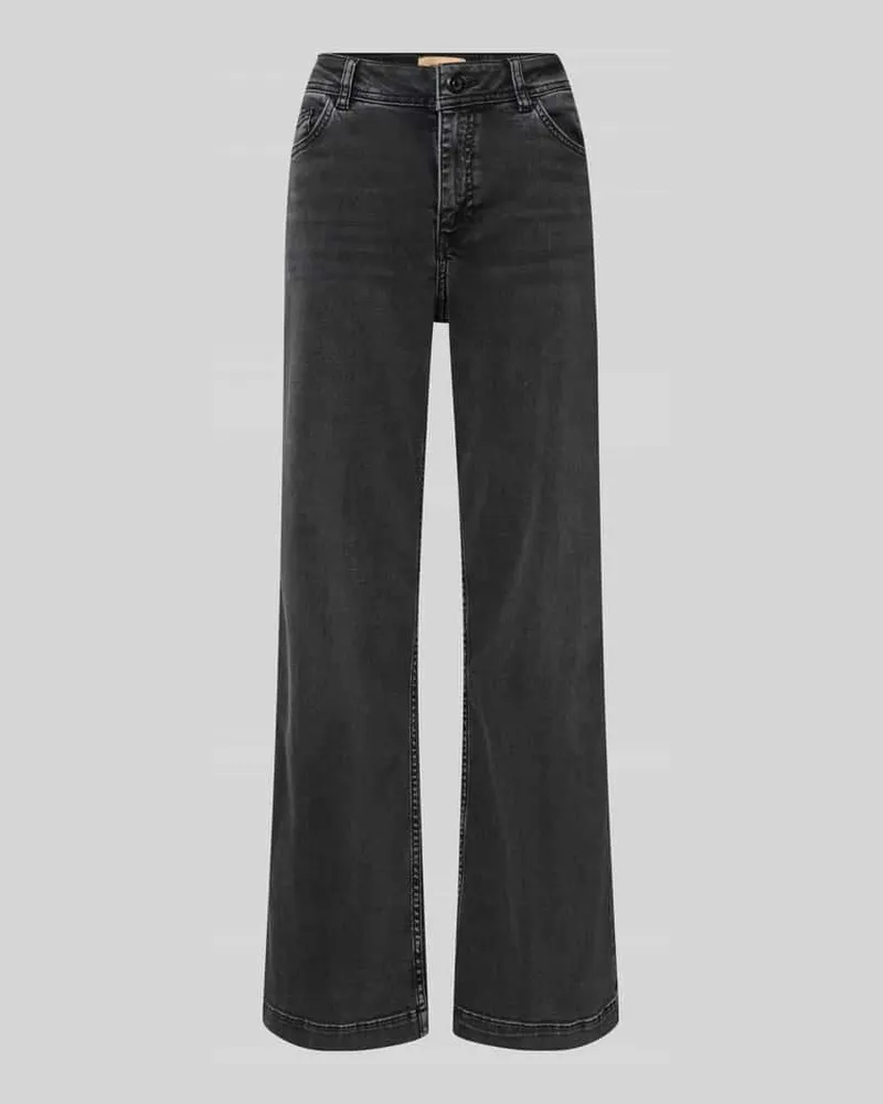 Mos Mosh Flared Jeans mit 5-Pocket-Design Modell 'Dara Anthrazit