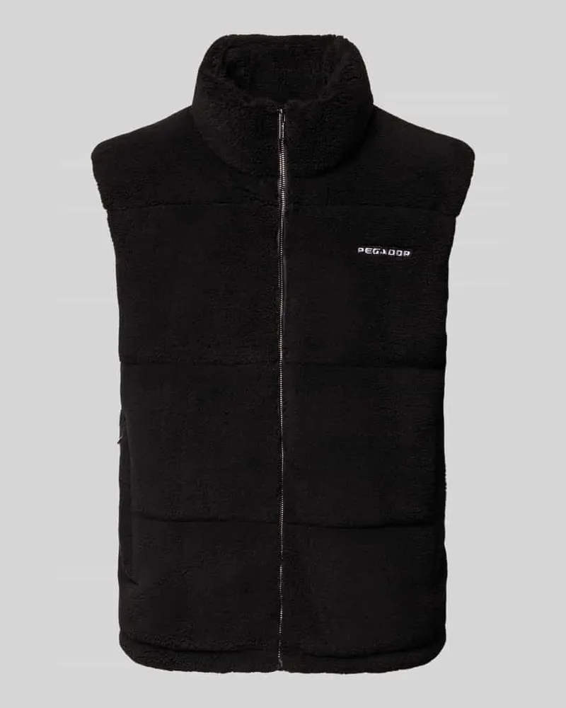 PEGADOR Steppweste mit Stehkragen und Label-Stitching Modell 'LANDIN Black
