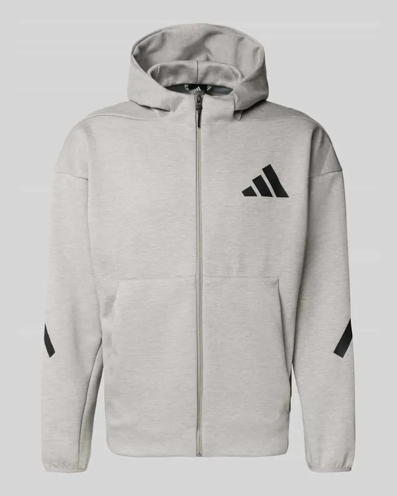 adidas Sweatjacke mit Kapuze Hellgrau