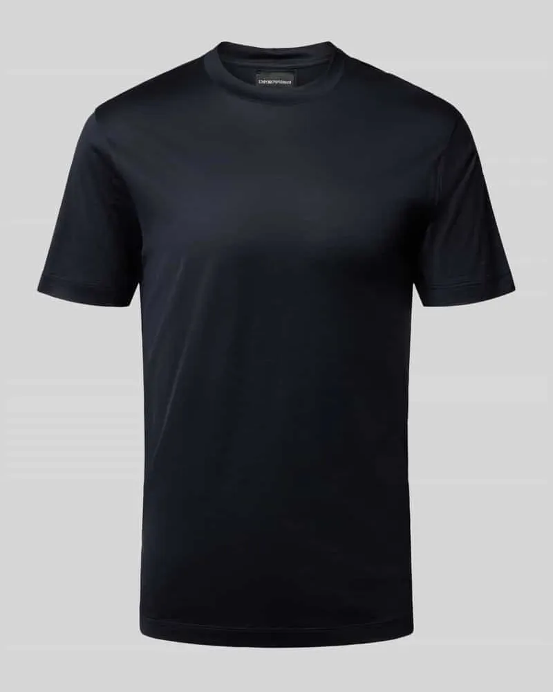 Emporio Armani T-Shirt mit geripptem Rundhalsausschnitt Marine
