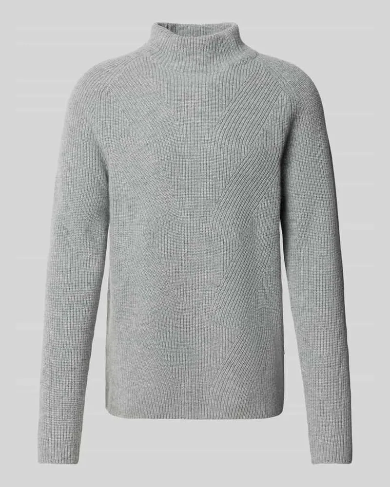 Maerz Strickpullover aus Schurwoll-Alpaka-Mix mit Stehbund Sand