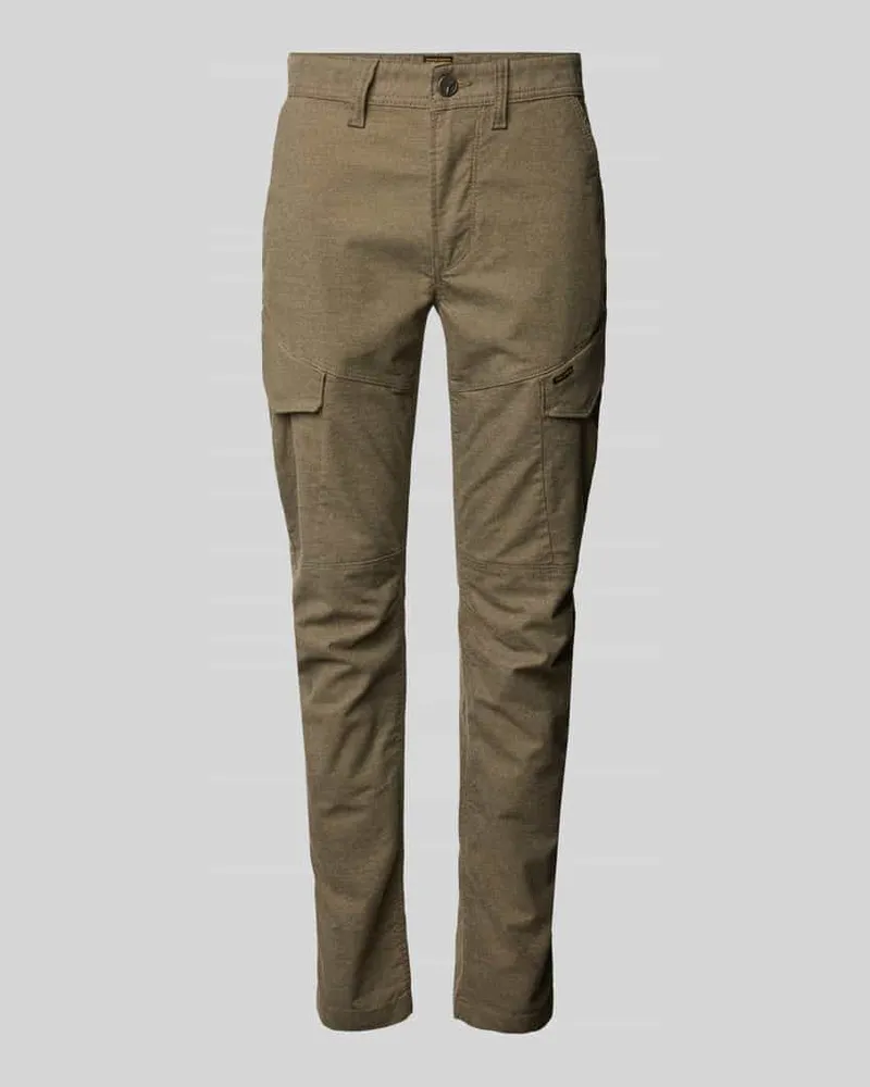 PME Legend Tapered Fit Cargohose mit Label-Detail Modell 'Skyring Oliv