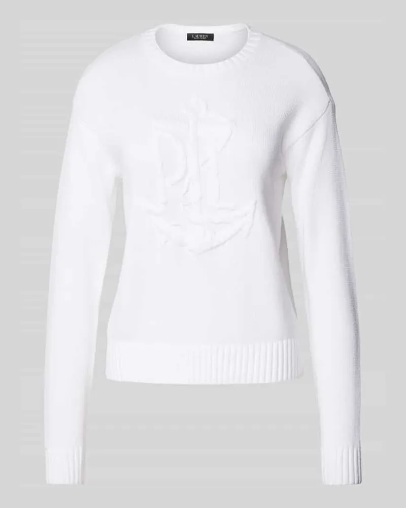 Ralph Lauren Strickpullover mit gerippten Abschlüssen Weiss