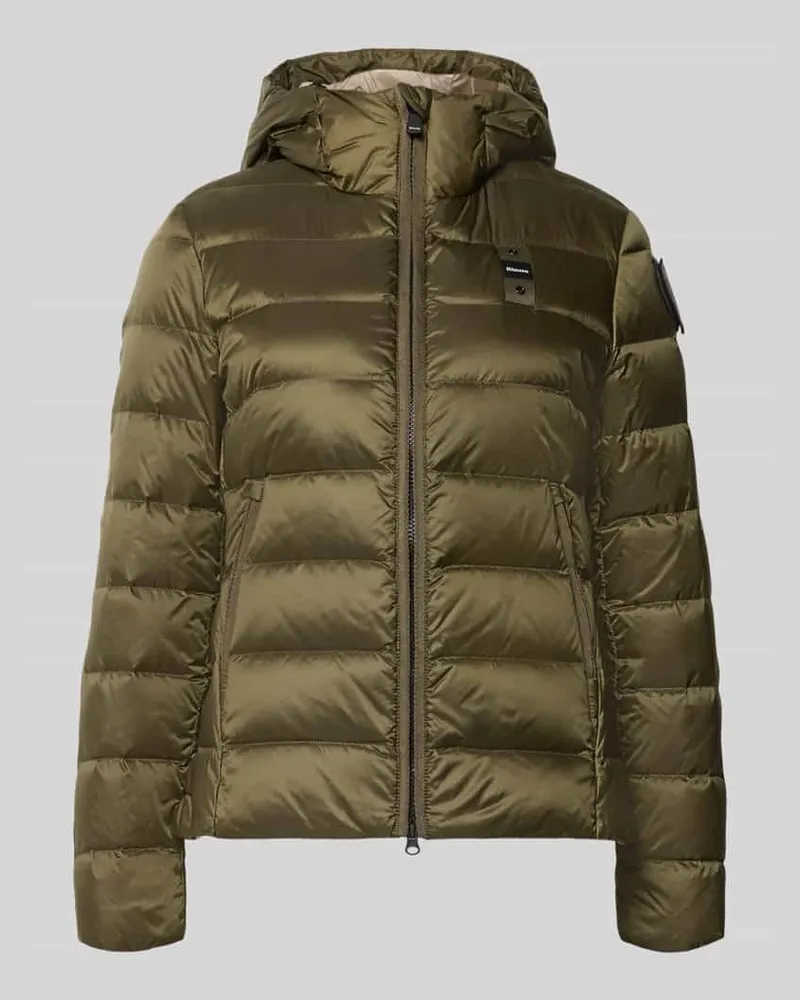 Blauer Jacke in Stepp-Optik mit Logo-Detail Modell 'Charme Oliv