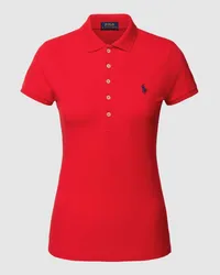 Ralph Lauren Slim Fit Poloshirt mit Logo-Stitching Modell 'JULIE Rot