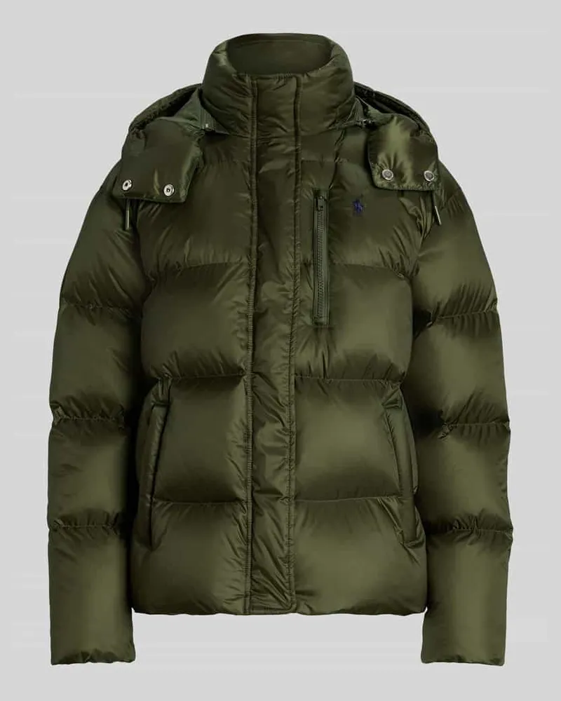Ralph Lauren Daunenjacke mit abnehmbarer Kapuze Oliv