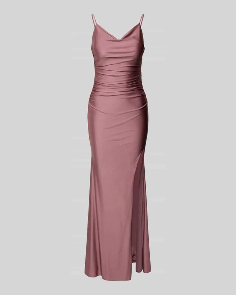 Mascara Abendkleid mit seitlichen Raffungen Altrosa