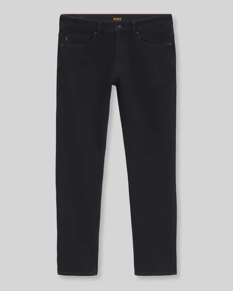 HUGO BOSS Slim Fit Jeans mit Label-Patch DELAWARE Marine