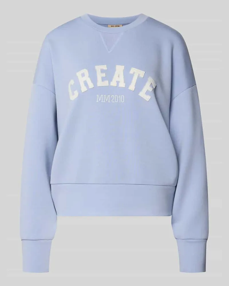 Mos Mosh Sweatshirt aus Viskose-Mix mit Rundhalsausschnitt Modell 'CELLI Hellblau