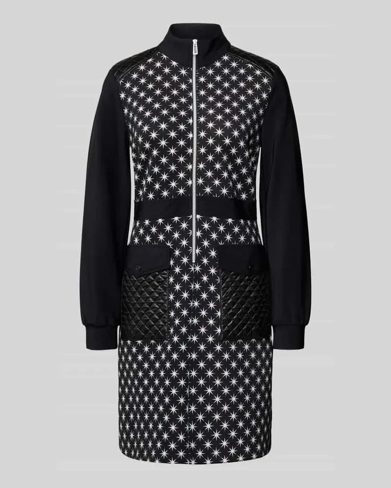 Marc Cain Knielanges Kleid mit Stehkragen Black