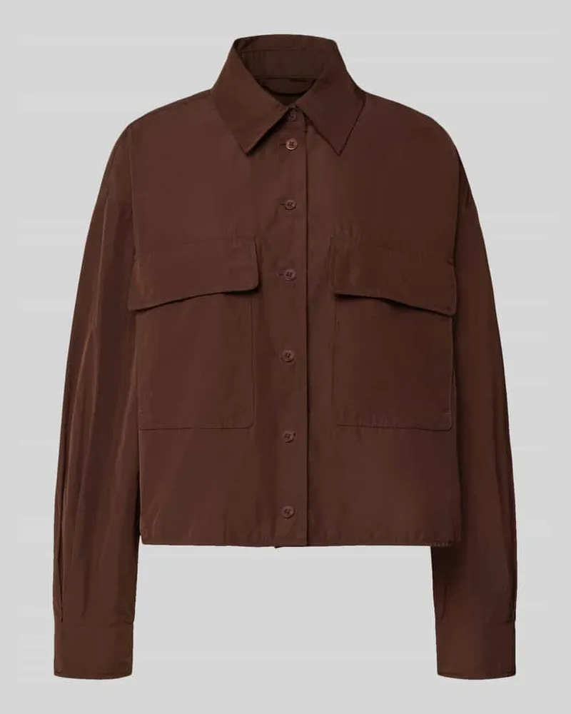 Luisa Cerano Relaxed Fit Jacke mit Brusttaschen Dunkelbraun