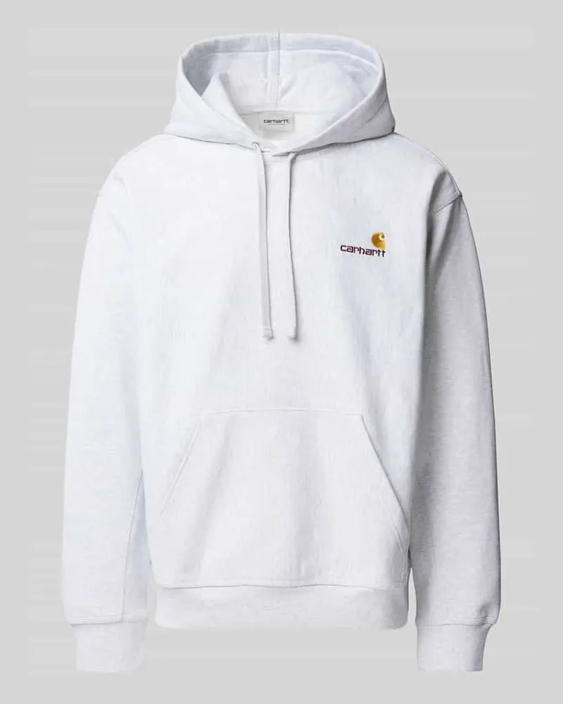 Carhartt WIP Hoodie mit Label-Stitching Modell 'HOODED AMERICAN SCRIPT Hellgrau