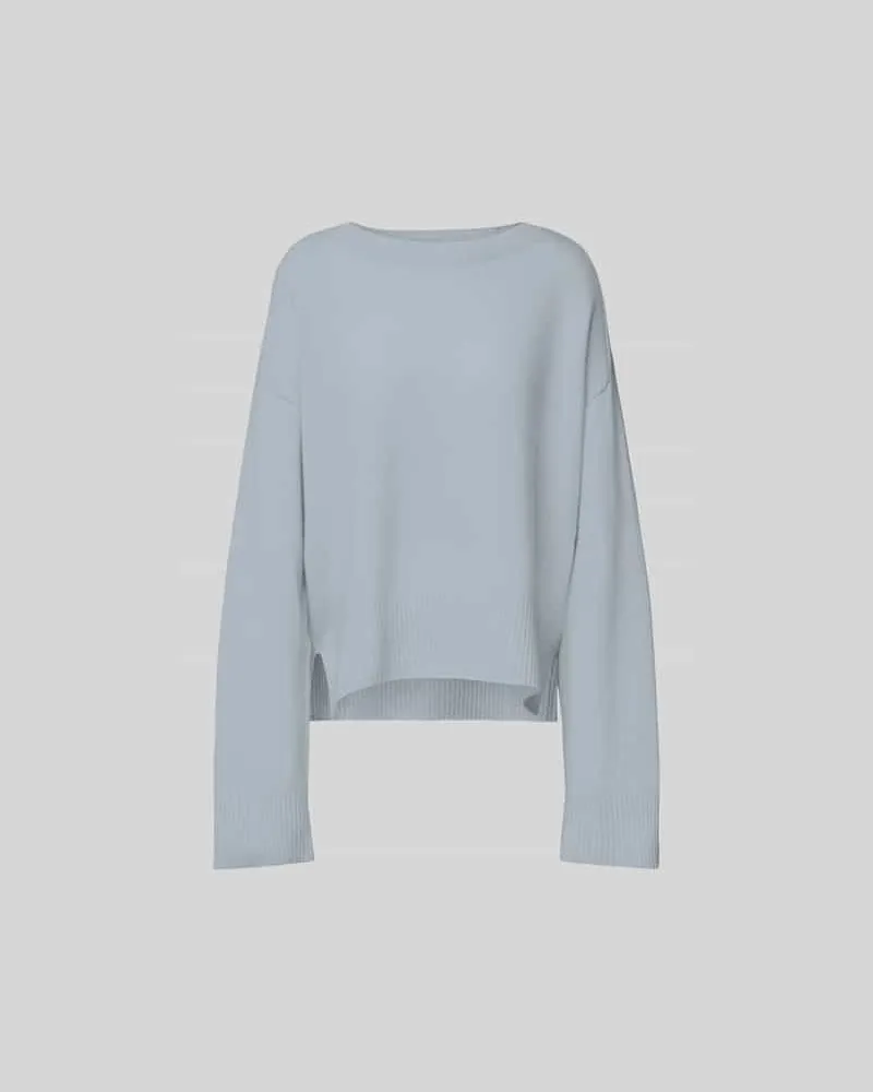 Closed Longsleeve in Strick-Optik Hellblau