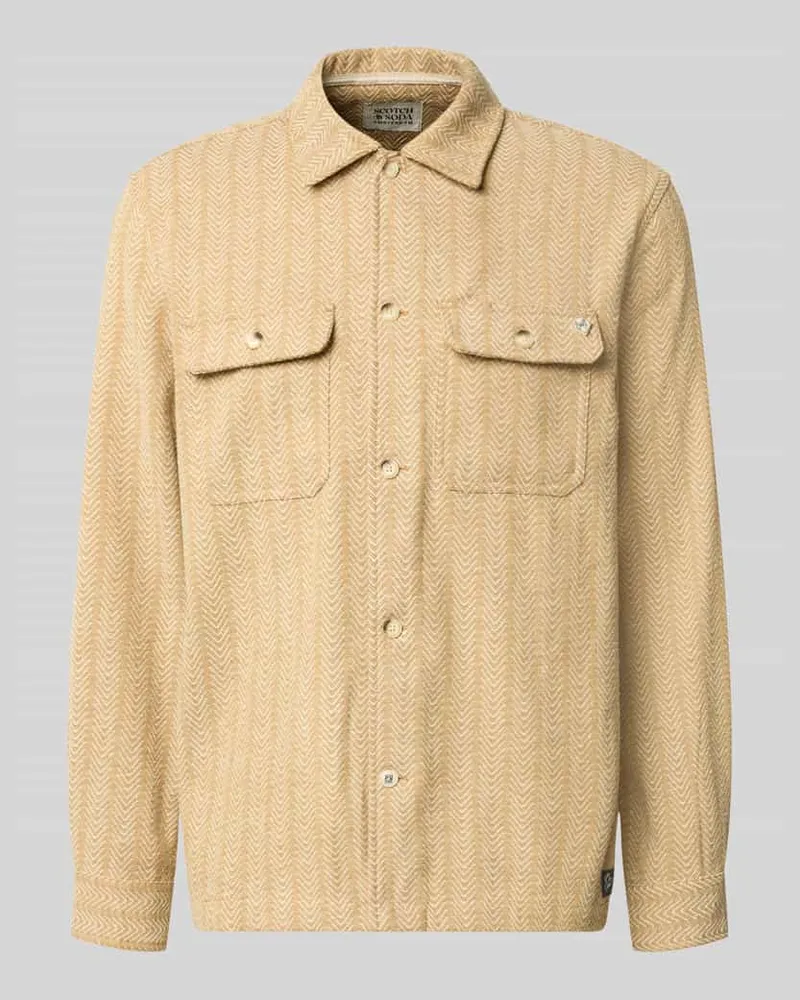 Scotch&Soda Relaxed Fit Hemdjacke mit Brusttaschen Sand