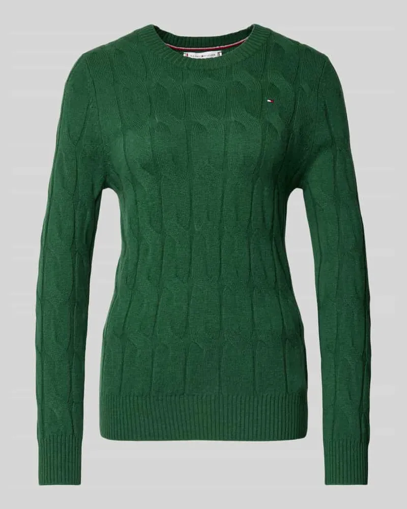 Tommy Hilfiger Regular Fit Strickpullover aus reiner Wolle Gruen