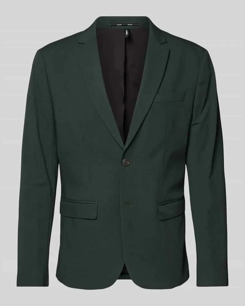 Selected Homme Slim Fit 2-Knopf-Sakko mit Pattentaschen Dunkelgruen