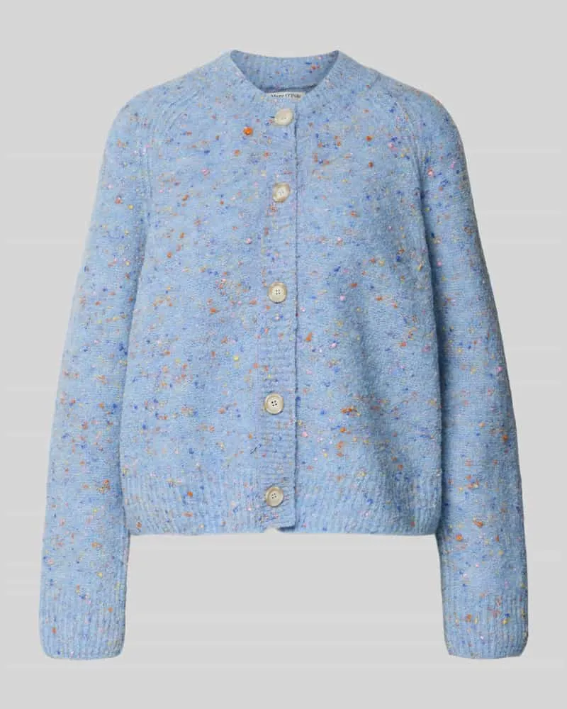 Marc O'Polo Oversized Strickjacke aus Schurwoll-Mix Hellblau