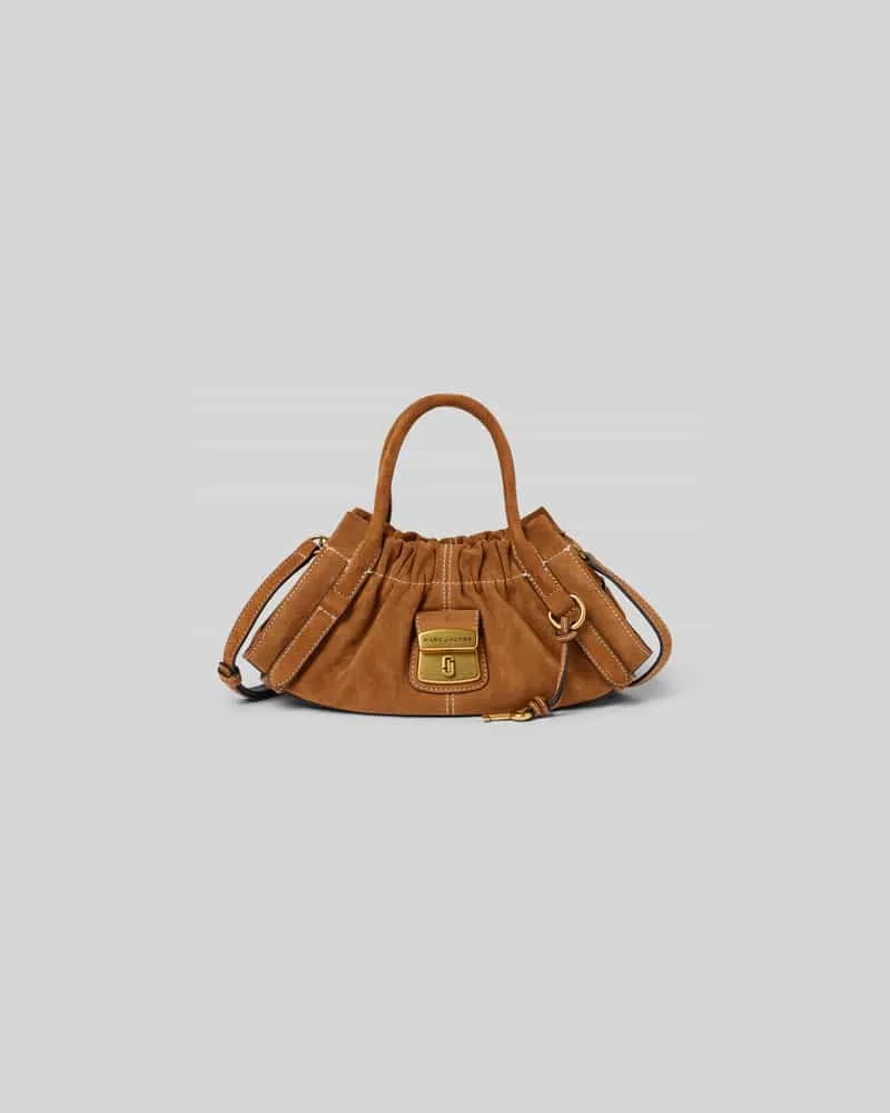 Marc Jacobs Shoulder Bag aus echtem Rindervelours Hellbraun