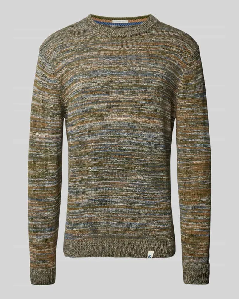 colours & sons Strickpullover mit Label-Details Oliv