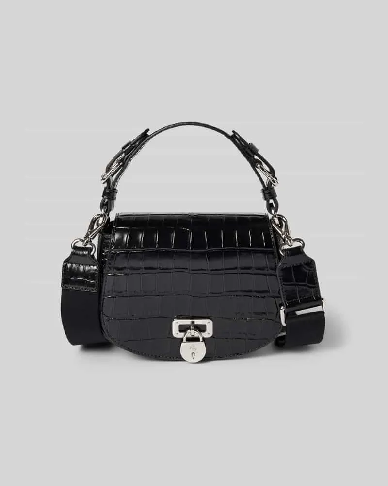 Ralph Lauren Umhängetasche mit Label-Anhänger Modell 'TANNER Black