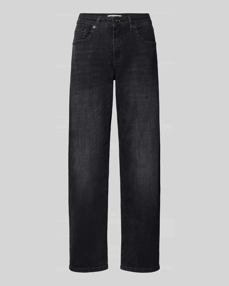 MAC Jeans Regular Fit Jeans mit Label-Patch Modell 'Gina Straight Black