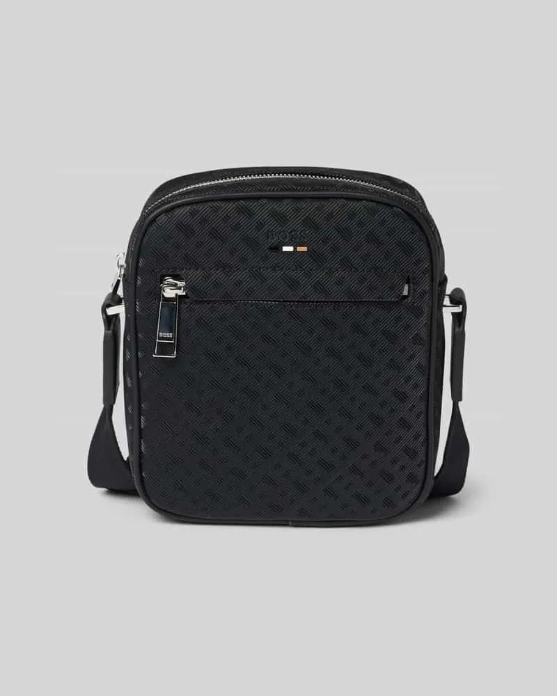 HUGO BOSS Umhängetasche aus genarbtem Kunstleder Modell 'RAY Black