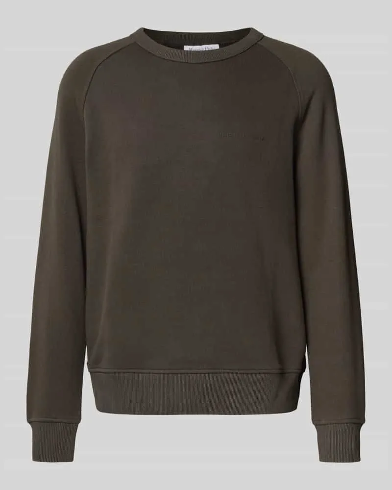 Marc O'Polo Relaxed Fit Sweatshirt aus reiner Baumwolle Dunkelbraun