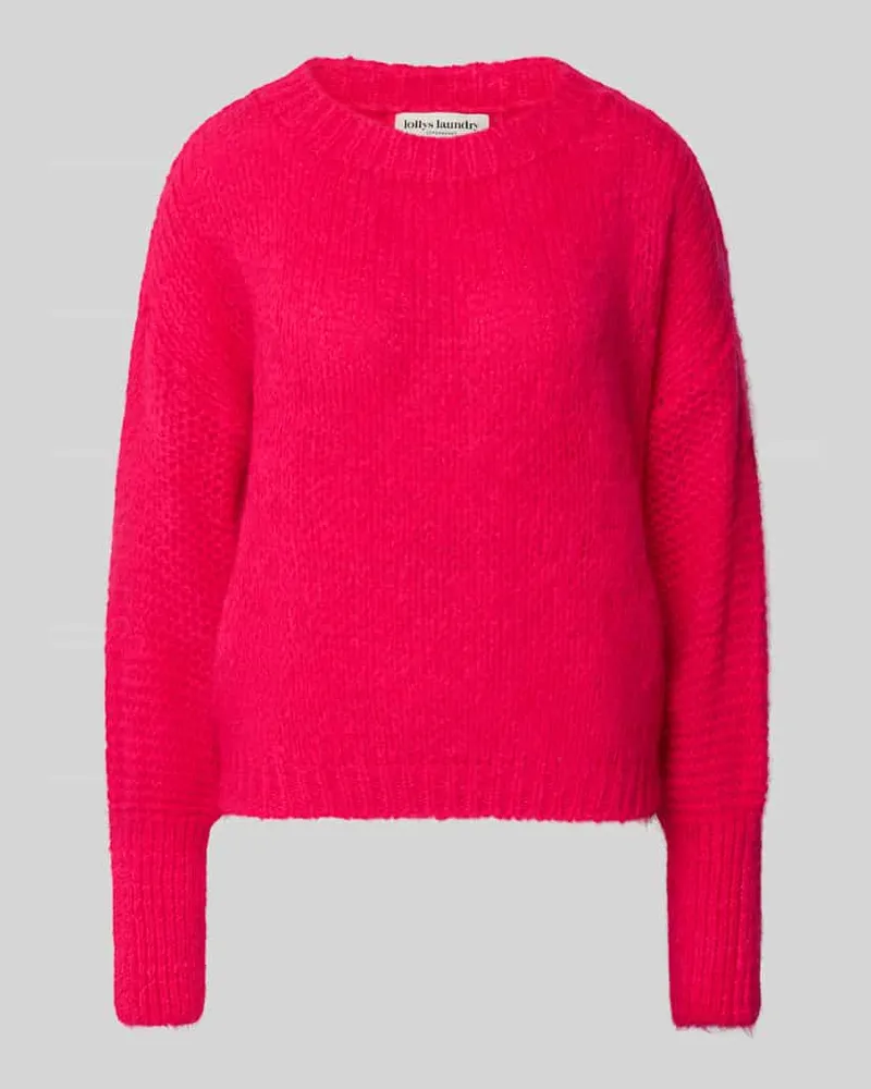 Lollys Laundry Strickpullover mit gerippten Abschlüssen Modell 'Isolde Pink