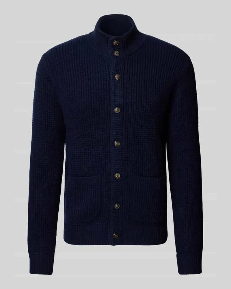 Ralph Lauren Strickjacke aus Woll-Mix mit aufgesetzten Taschen Marine