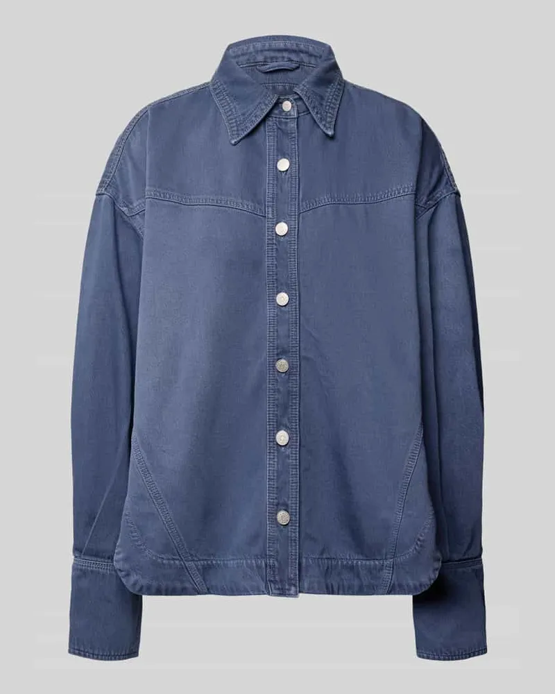HUGO BOSS Oversized Hemdjacke aus Baumwoll-Lyocell-Mix Modell 'C_OVERSHIRT 1.0 Bleu